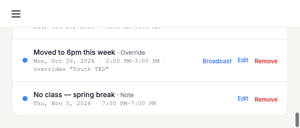 Before: Schedule Without the Override